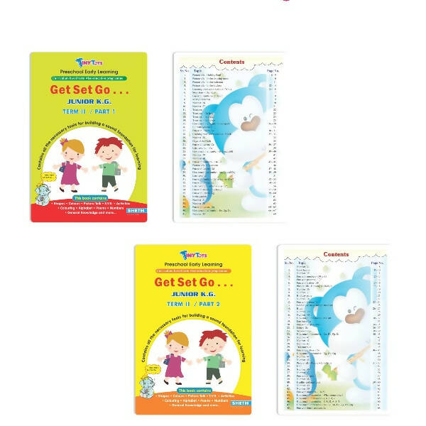 Tiny Tots Get Set Go Preschool Learning Junior KG Books Set of 4| Term wise Education Books| Ages 4-5 Years - Distacart