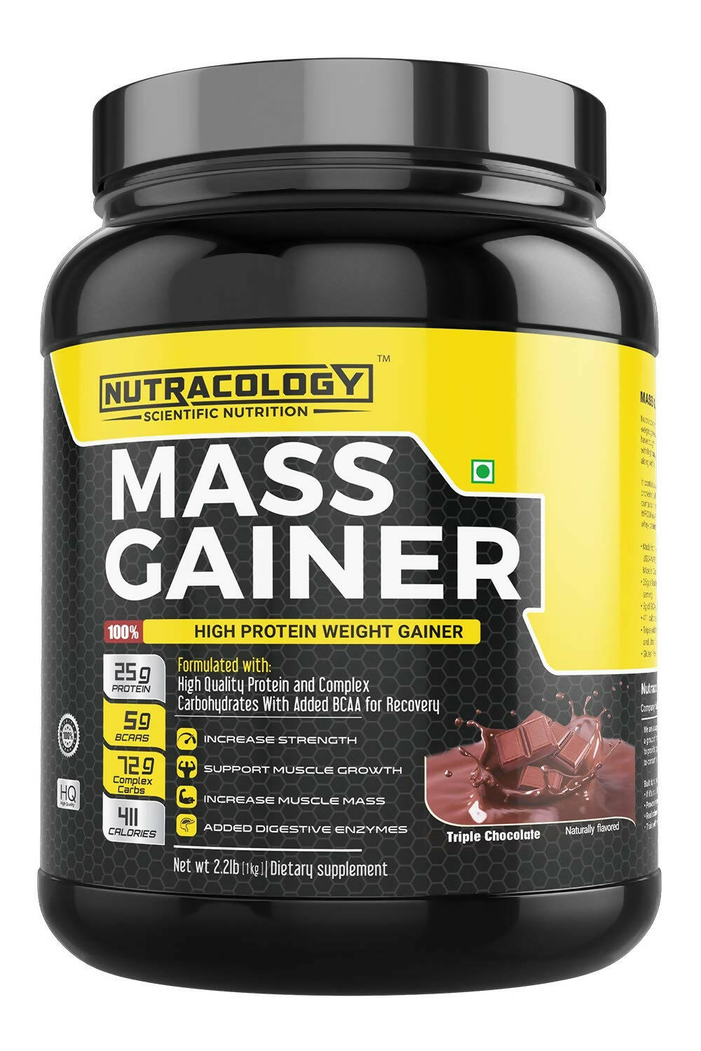 Nutracology Mass Gainer Gain Weight High Protein Weight Gainer With Enzyme Blend - Distacart