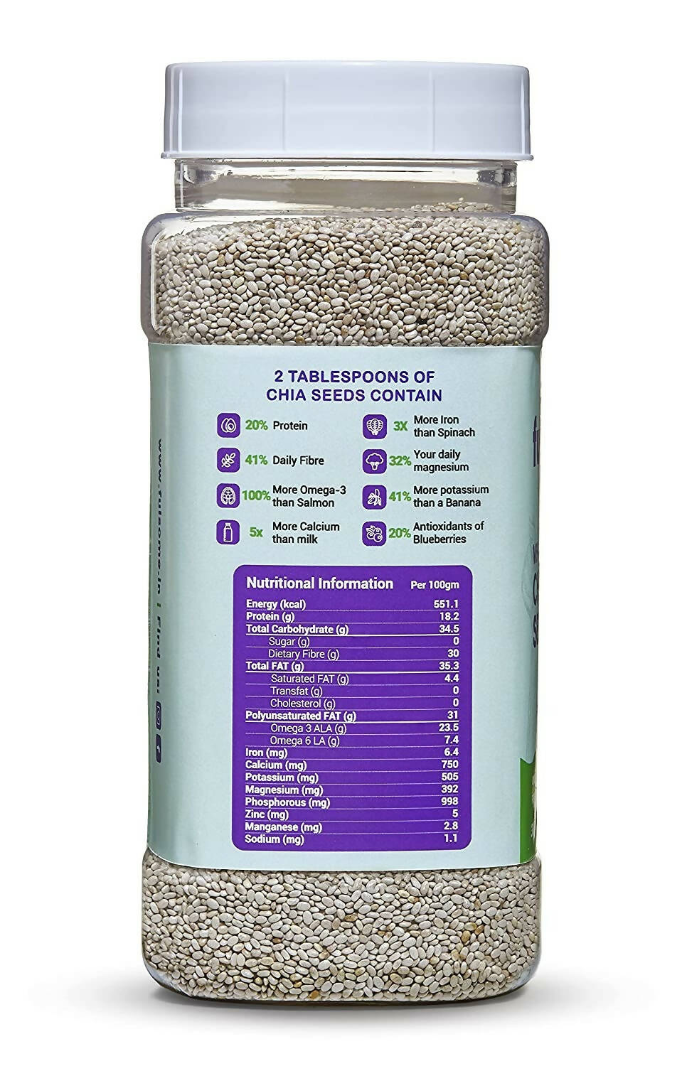 Fulsome Premium White Chia Seeds - Distacart