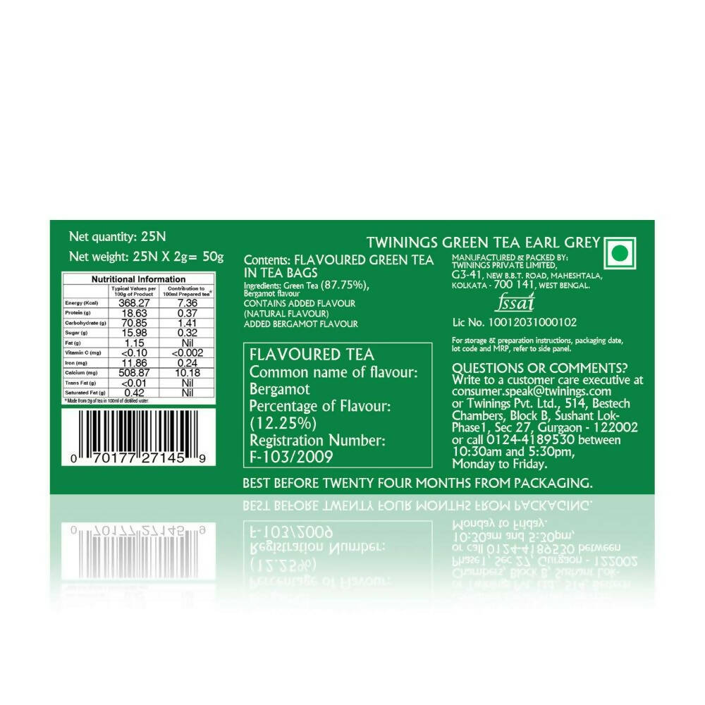Twinings Green Tea Earl Grey Teabags - Distacart