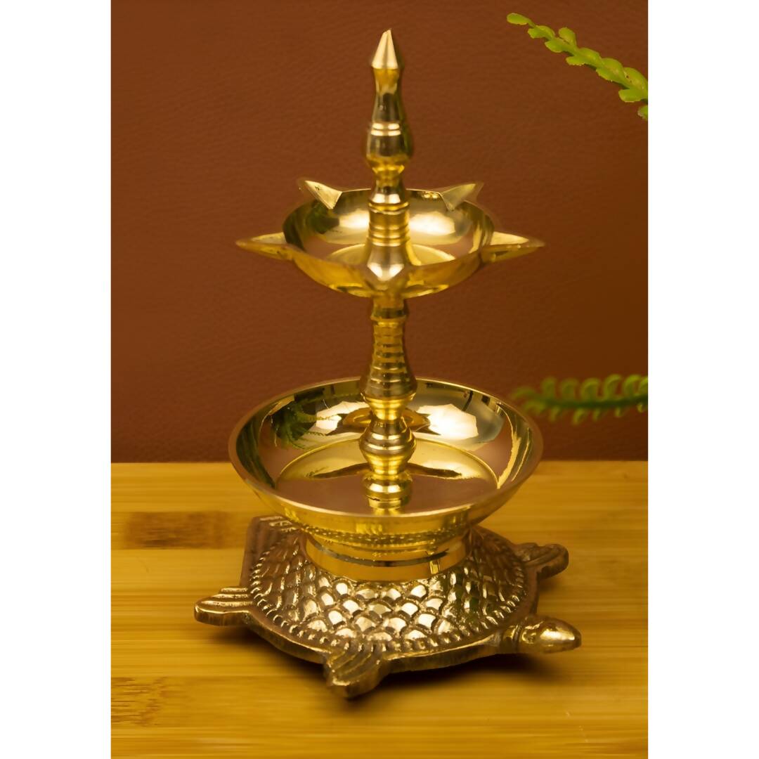 Spillbox Gold-Toned Brass Kachua Fancy Diya Pooja Essential - Distacart