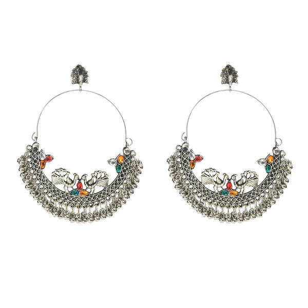 Mominos Fashion Johar Kamal Beautiful Peacock Design Chandbali Earrings - Distacart