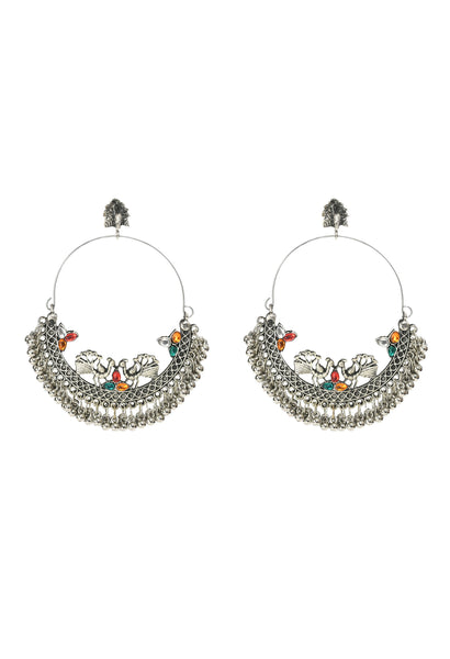 Mominos Fashion Johar Kamal Beautiful Peacock Design Chandbali Earrings - Distacart