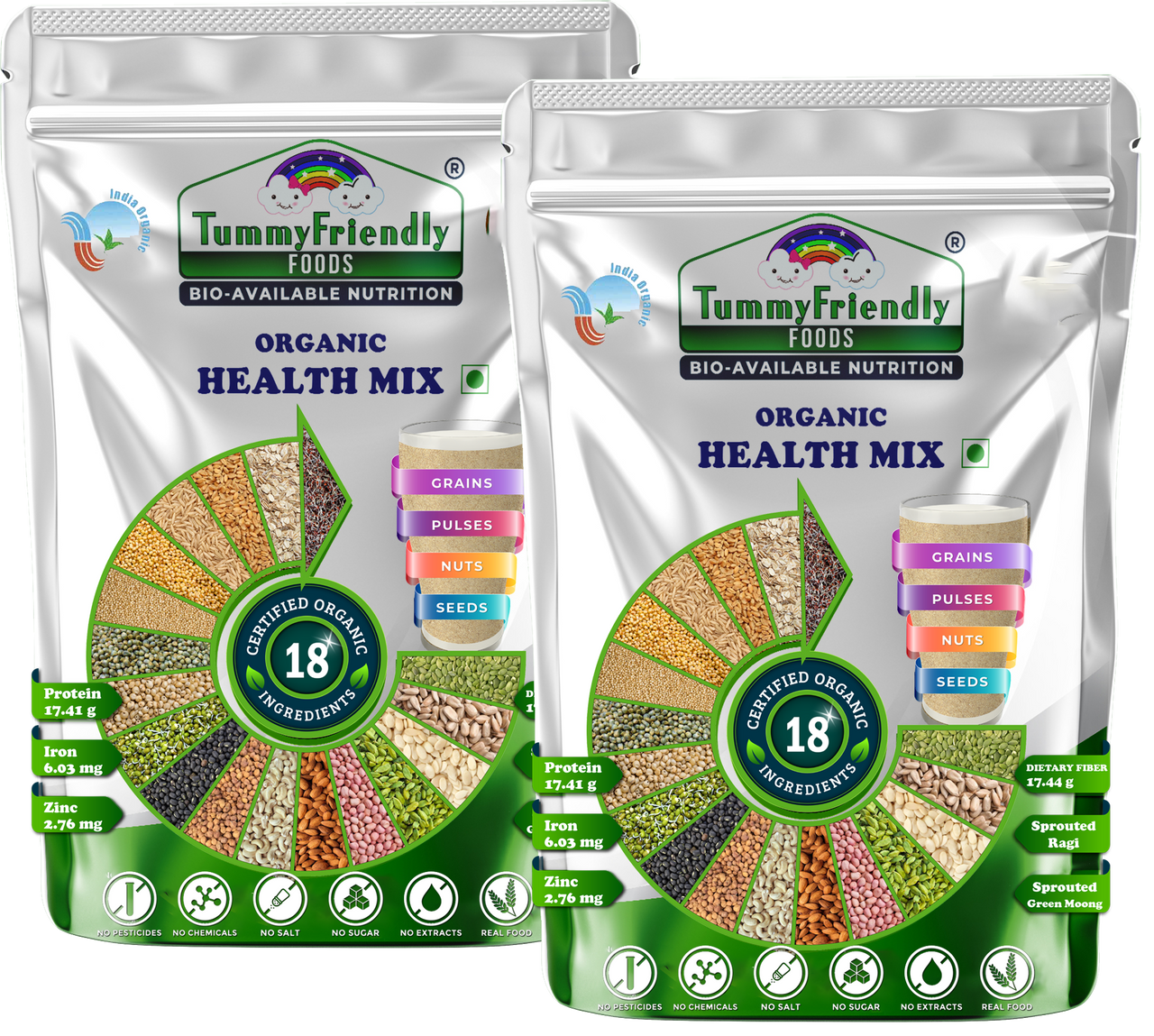 TummyFriendly Foods Organic Health Mix Pack for Kids and Adults No Pesticides, No GMO - Distacart