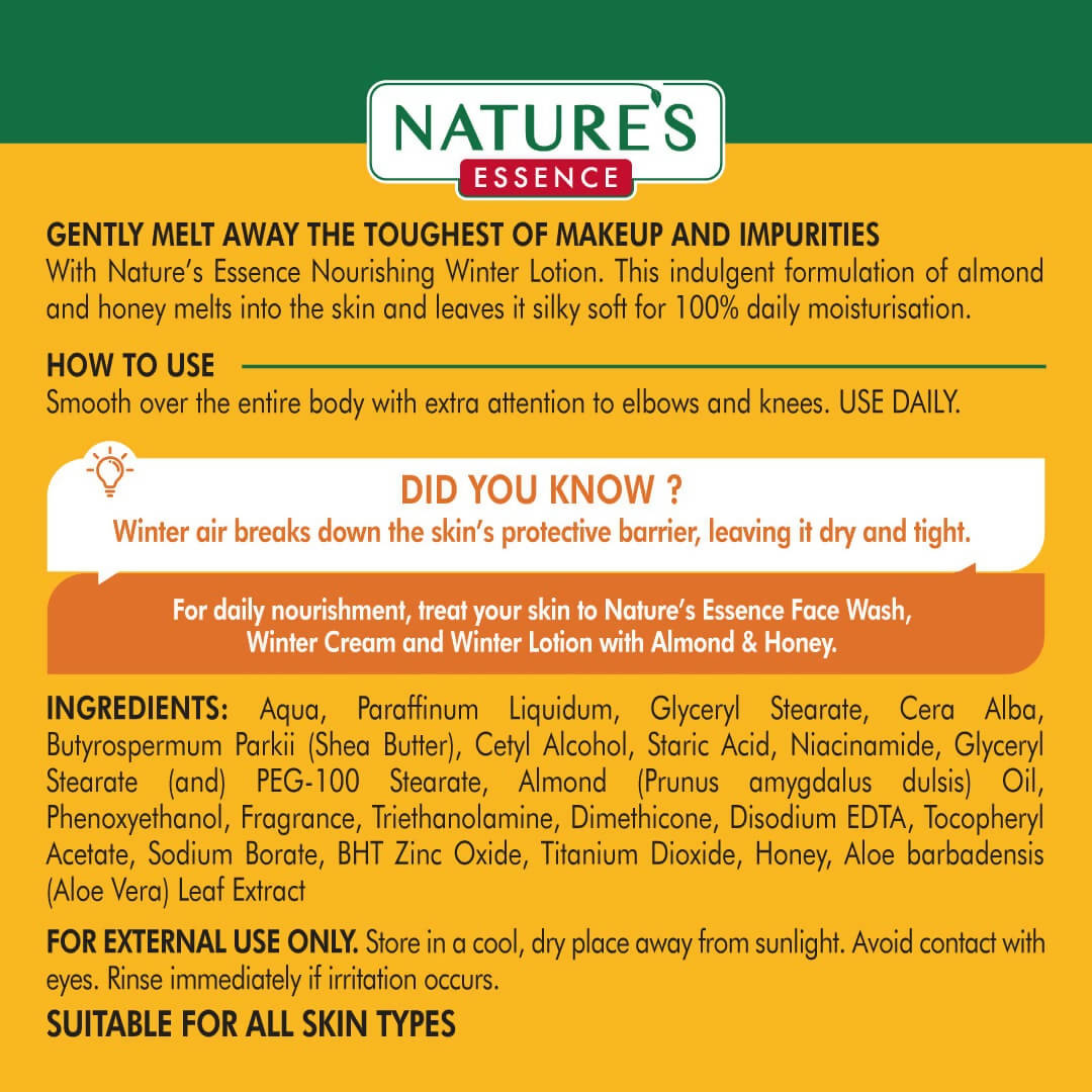 Nature's Essence Nourishing Winter Lotion (Almond & Honey) - Distacart