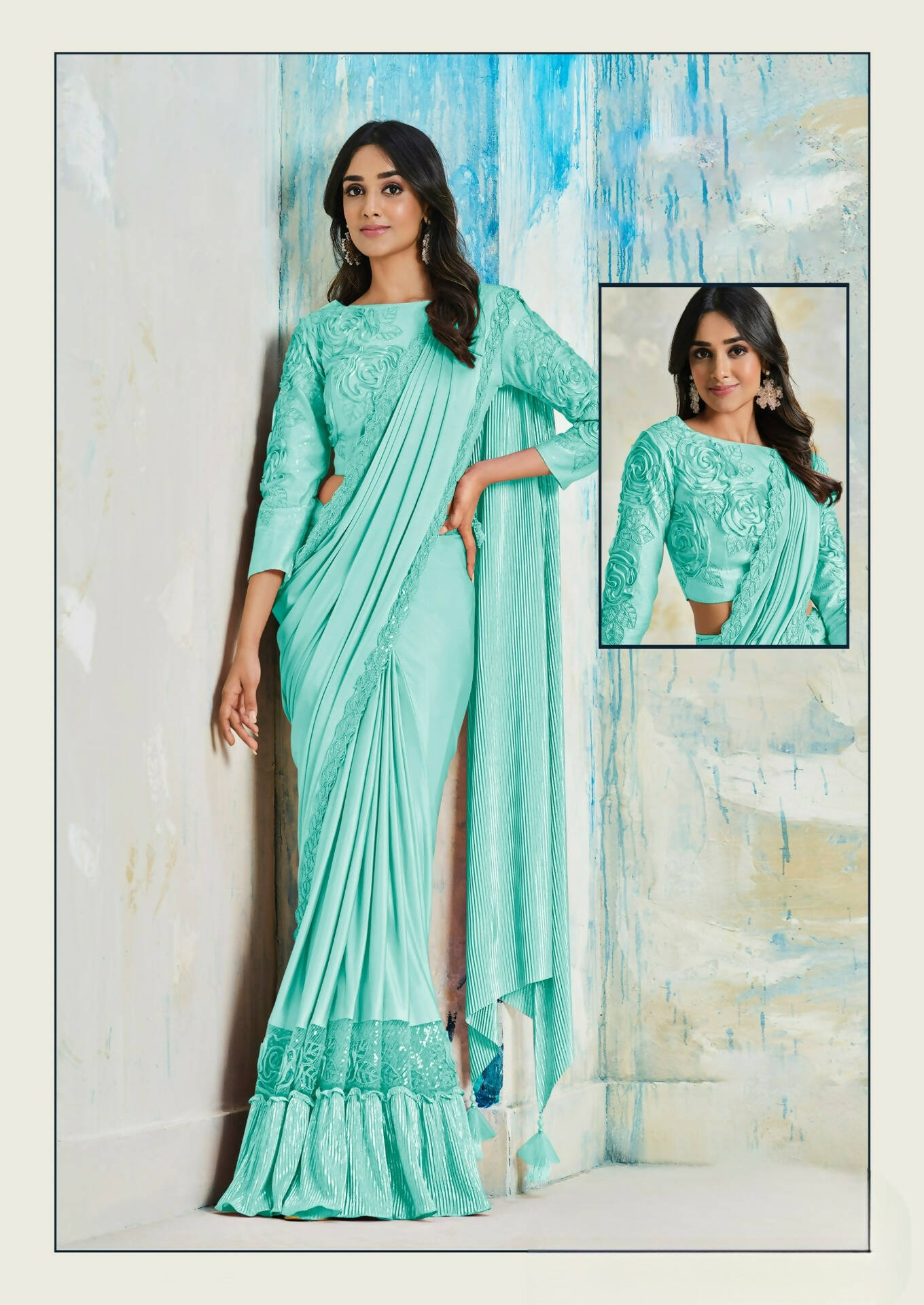 Lycra Saree With Stitched Blouse - Mohmanthan Royal - Distacart
