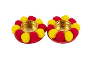 Thumbnail for Kundan HandiKrafts Designer Floating Multi Coloured Pom Pom Candle Holders - Distacart