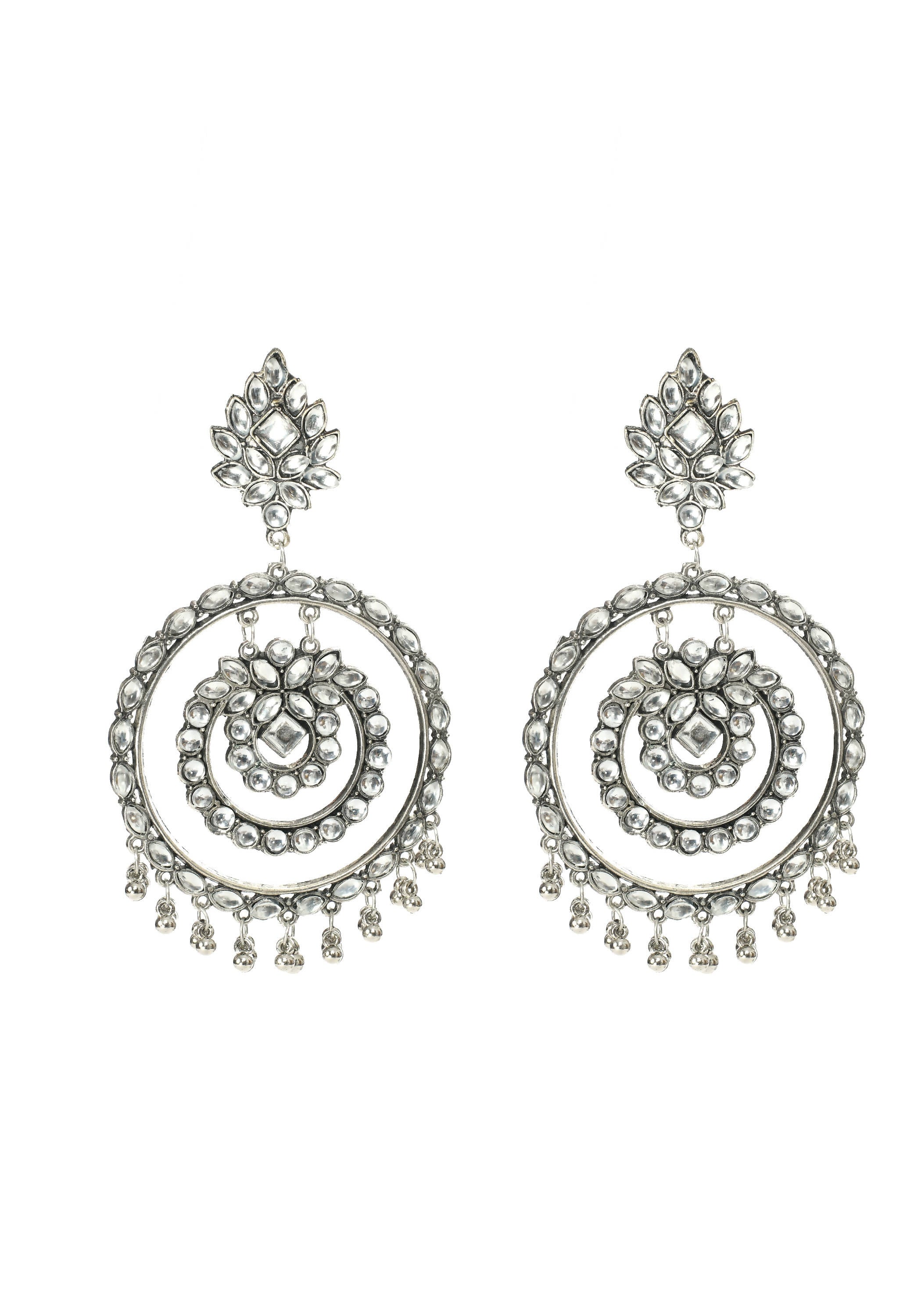 Mominos Fashion Johar Kamal Women's White Kundan Circles Earrings - Distacart