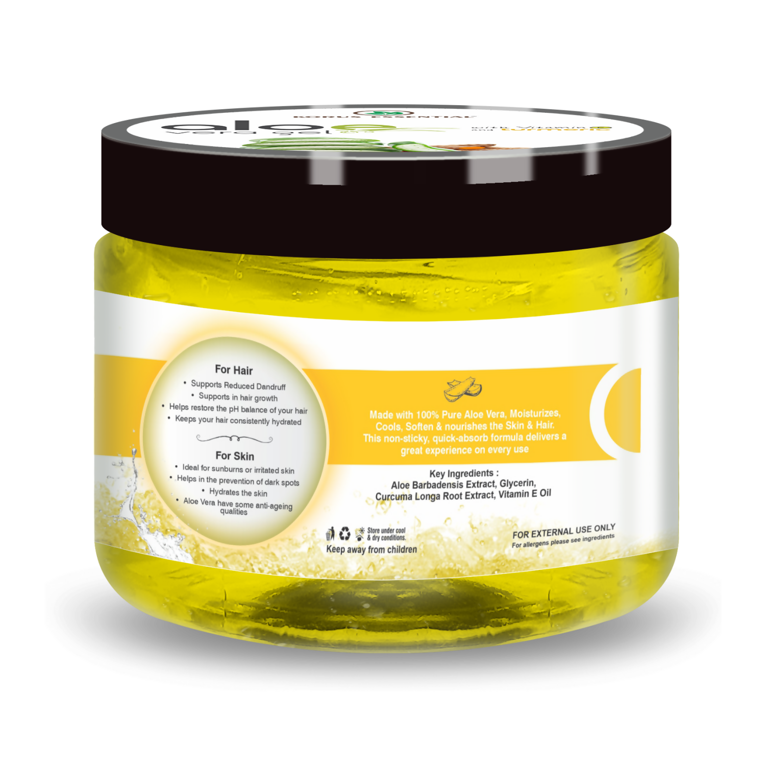 Korus Essential Aloe Vera Gel with Turmeric and Vitamin E - Distacart