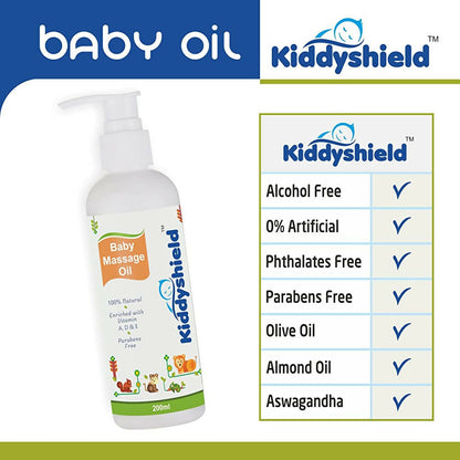 Kiddyshield Baby Massage Oil (Age 0-12 Years) - Distacart
