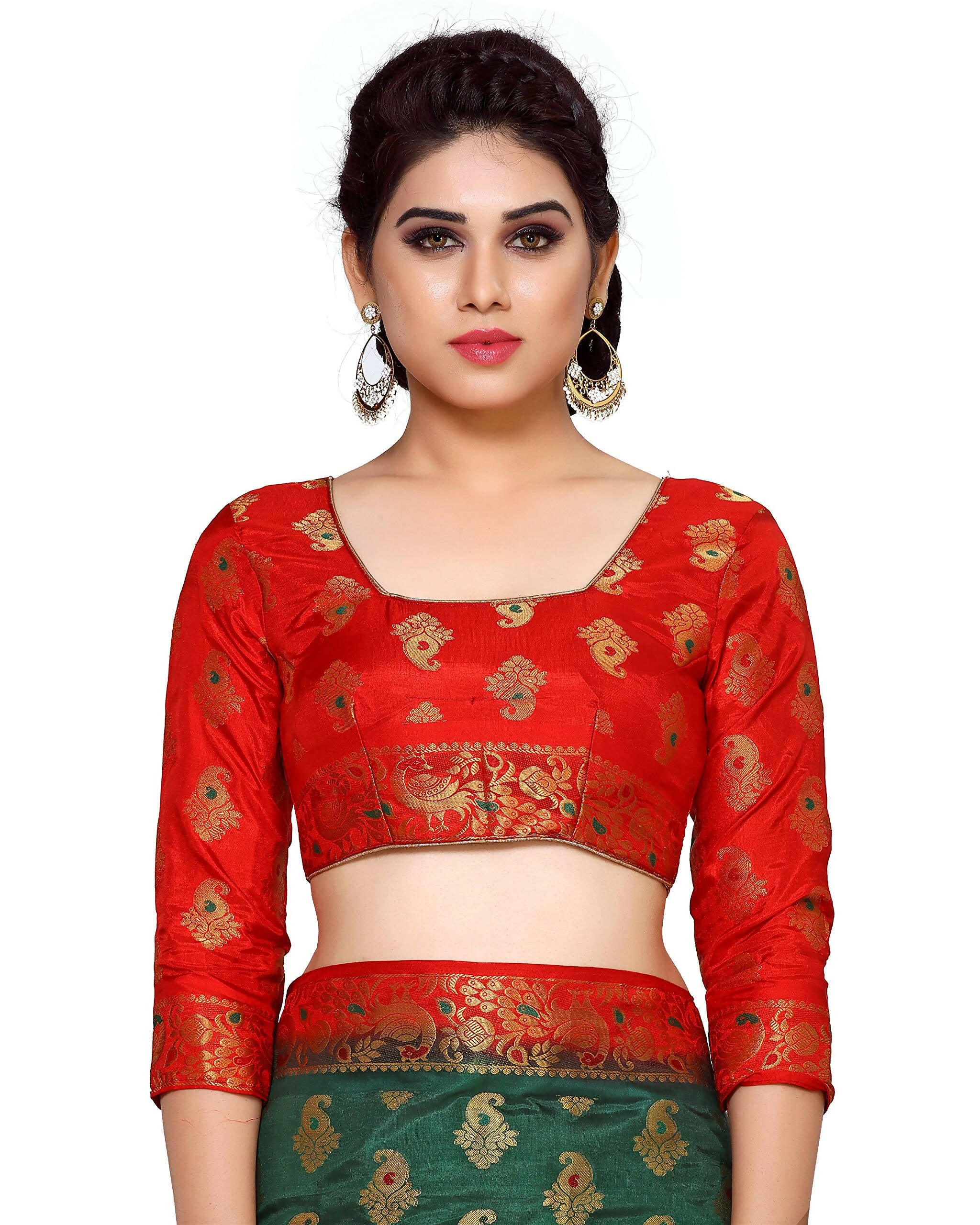 Mimosa Women's Green Kanchipuram Art Silk Saree - Distacart