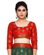 Thumbnail for Mimosa Women's Green Kanchipuram Art Silk Saree - Distacart