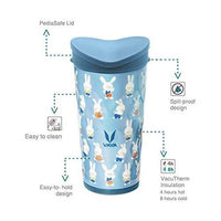 Thumbnail for Vaya Drynk Stainless Steel Strawless Silicone Bunnies Print Spout Tumbler With Spill-Proof Pediasafe Lid - 350ml (Blue) - Distacart