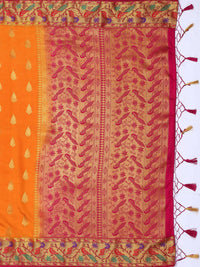 Thumbnail for Mimosa Women's Paithani Art Silk Mustard Yellow Saree - Distacart