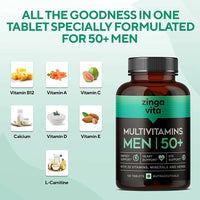 Thumbnail for Zingavita Multivitamins Tablets for Men 50+ Age - Distacart