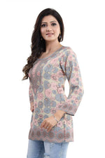 Thumbnail for Snehal Creations Elegant Pastel Color Summer Cool Printed Tunic Top