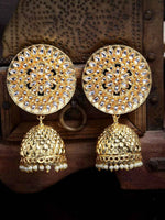 Thumbnail for Gold Plated Circular Shaped Brass Jhumka Earrings For Women and Girls By House of Ree - Distacart
