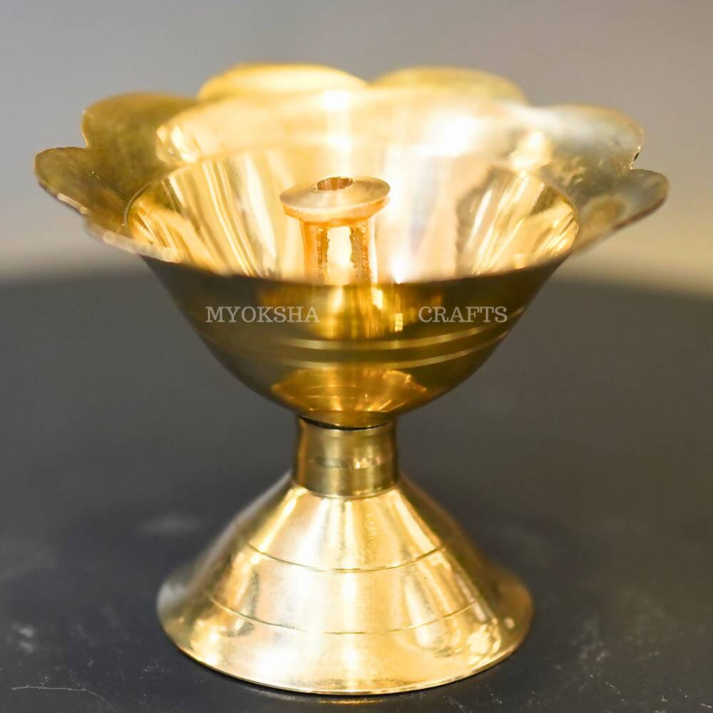 Brass Flower Diya - Distacart