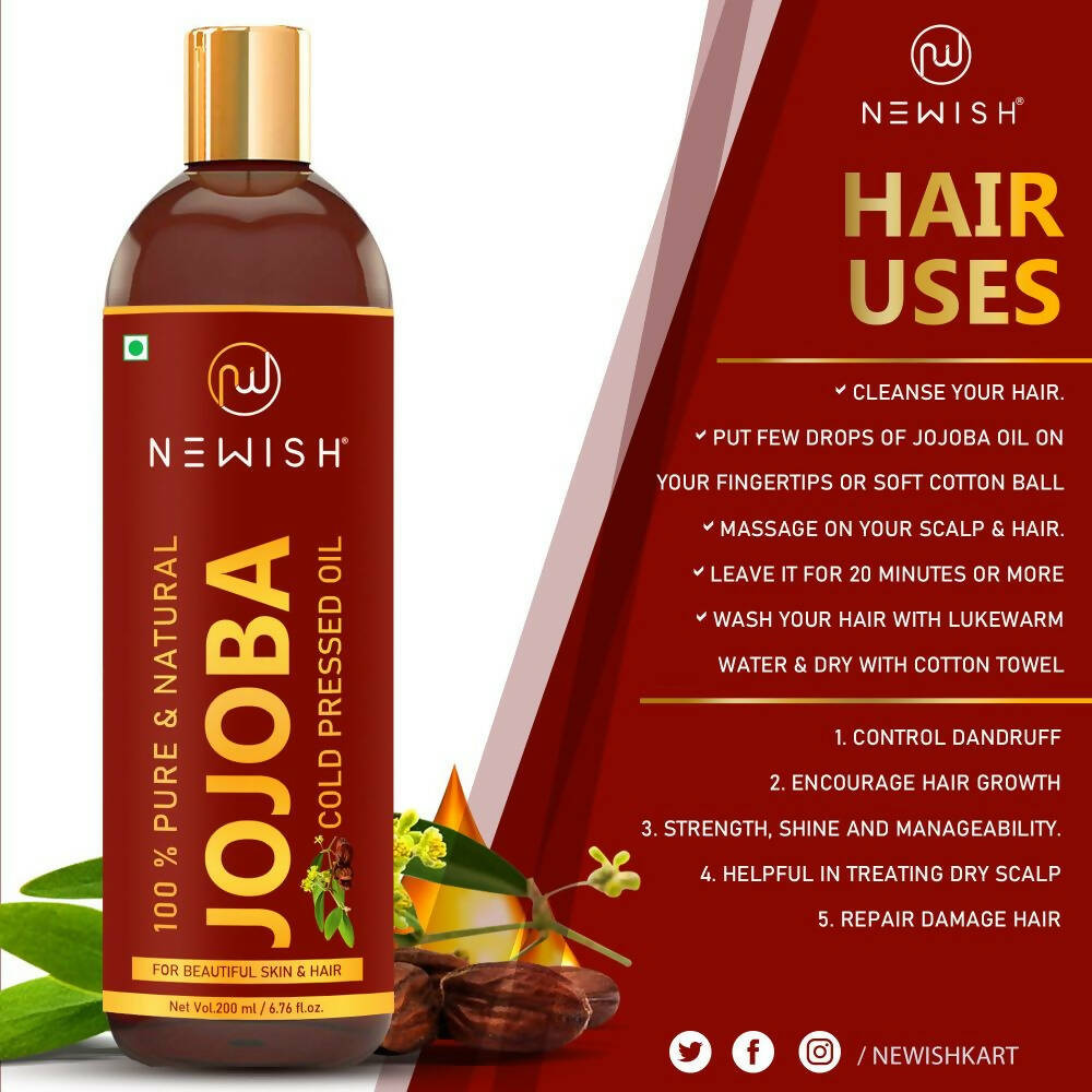 Newish Pure & Natural Jojoba Oil For Hair & Skin - Distacart