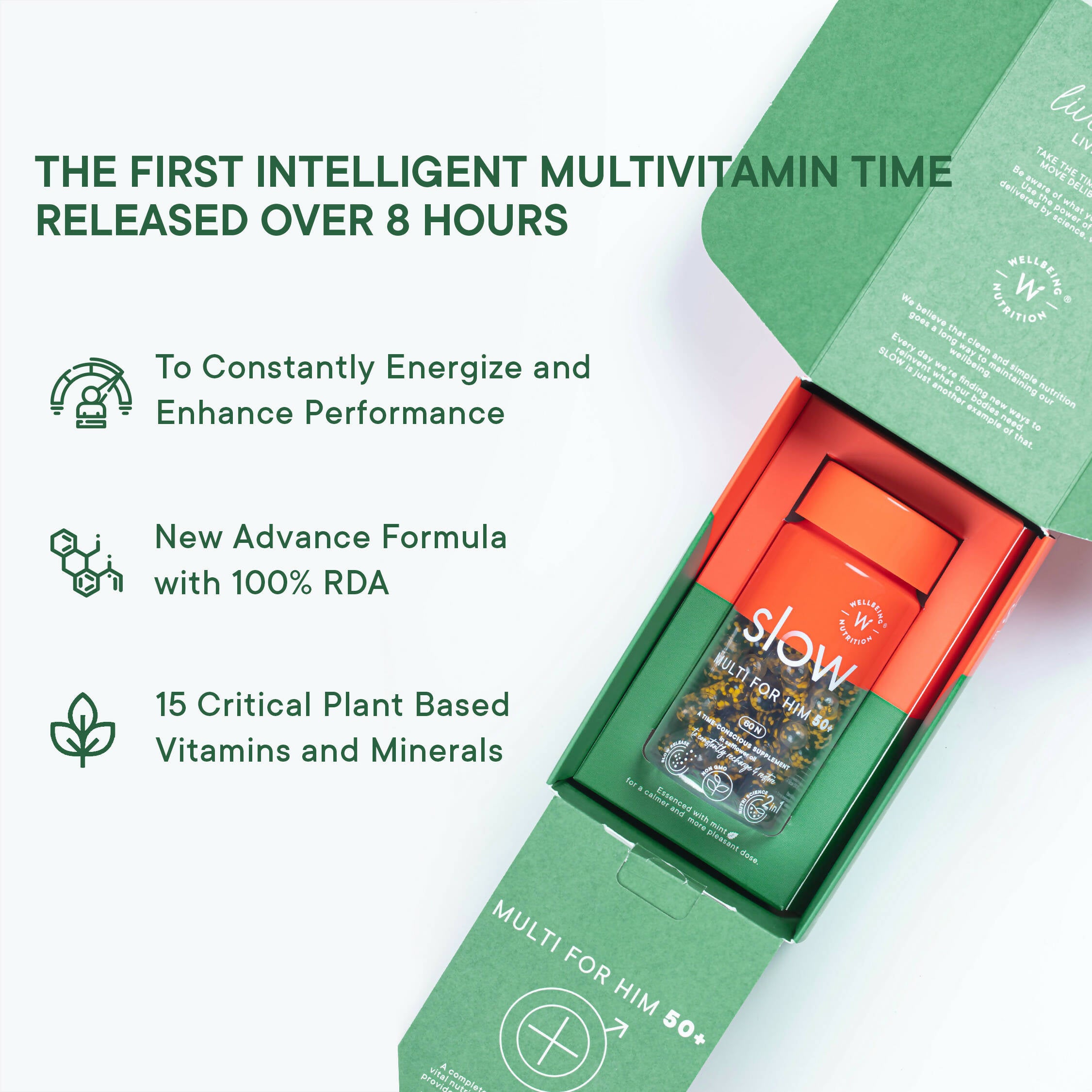 Wellbeing Nutrition Slow | Multivitamin for Him 50+ Capsules - Distacart