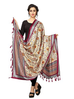 Thumbnail for Vamika Maroon Printed Khadi Bhagalpuri Dupatta