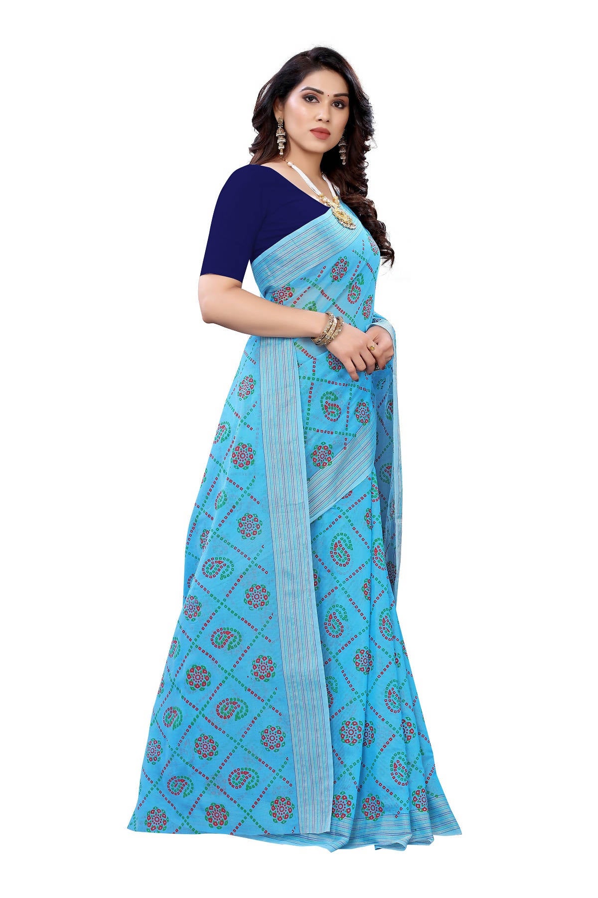 Vamika Sky Blue Linen Jari Border Saree (CHARVI SKY BLUE) - Distacart