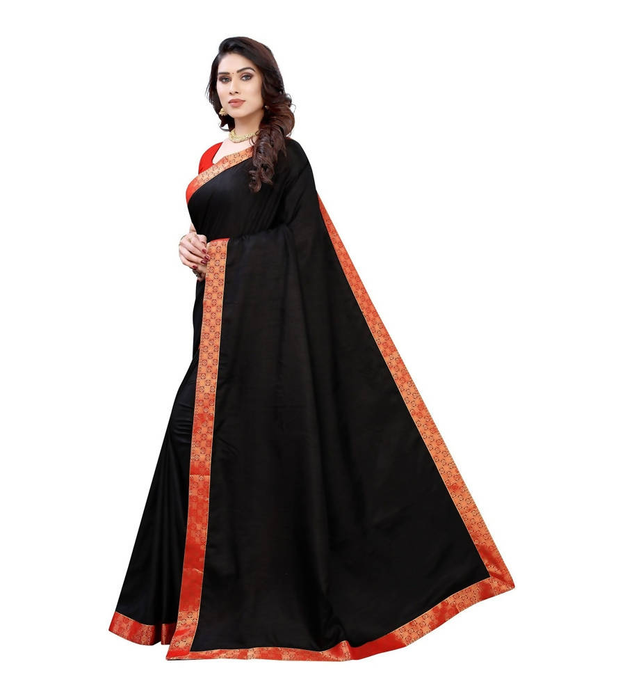 Vamika Black Dola Silk Border Saree (Kirti Black)