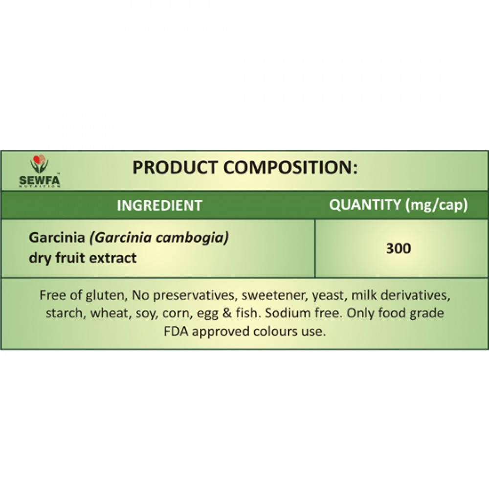 Sewfa Naturals Garcinia Extract Capsules - Distacart