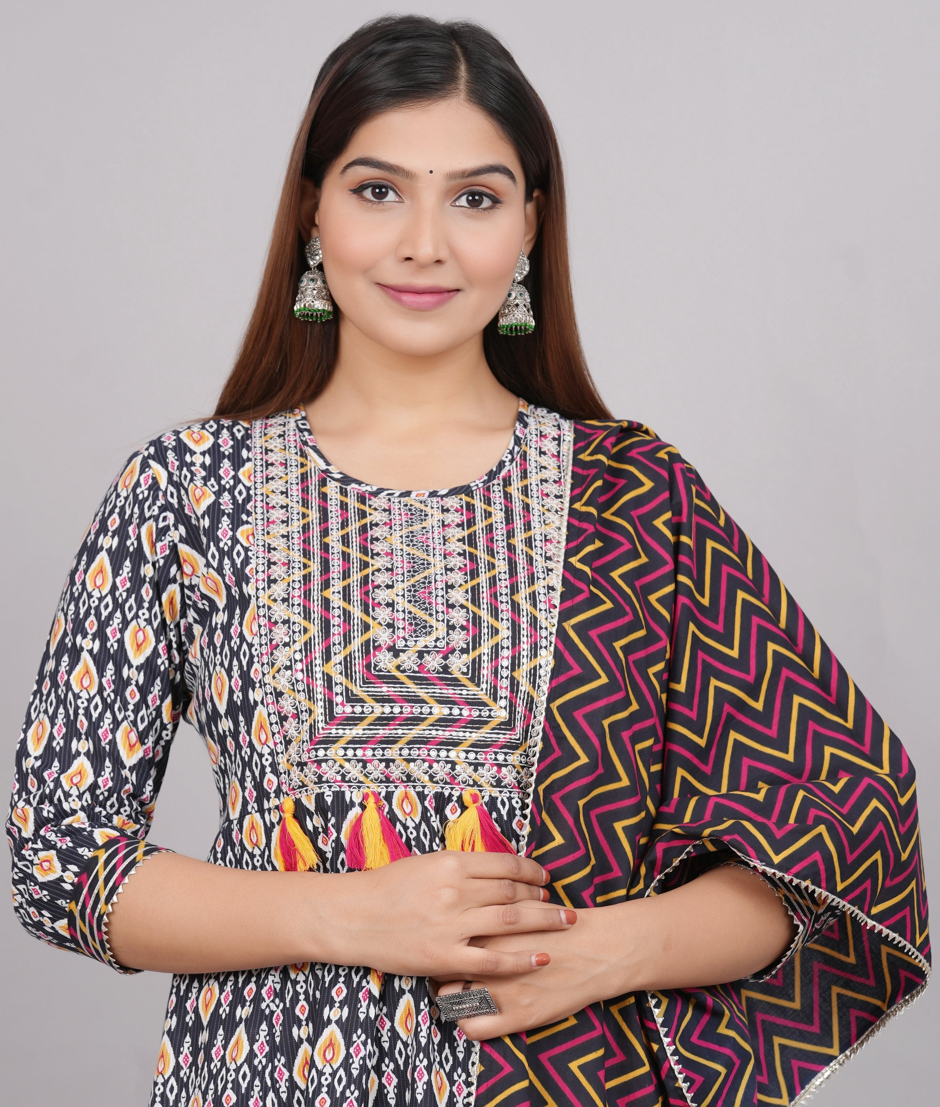 House of RP Women's Multicolor Cotton Kurta & Dupatta Set - Distacart