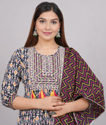 Thumbnail for House of RP Women's Multicolor Cotton Kurta & Dupatta Set - Distacart