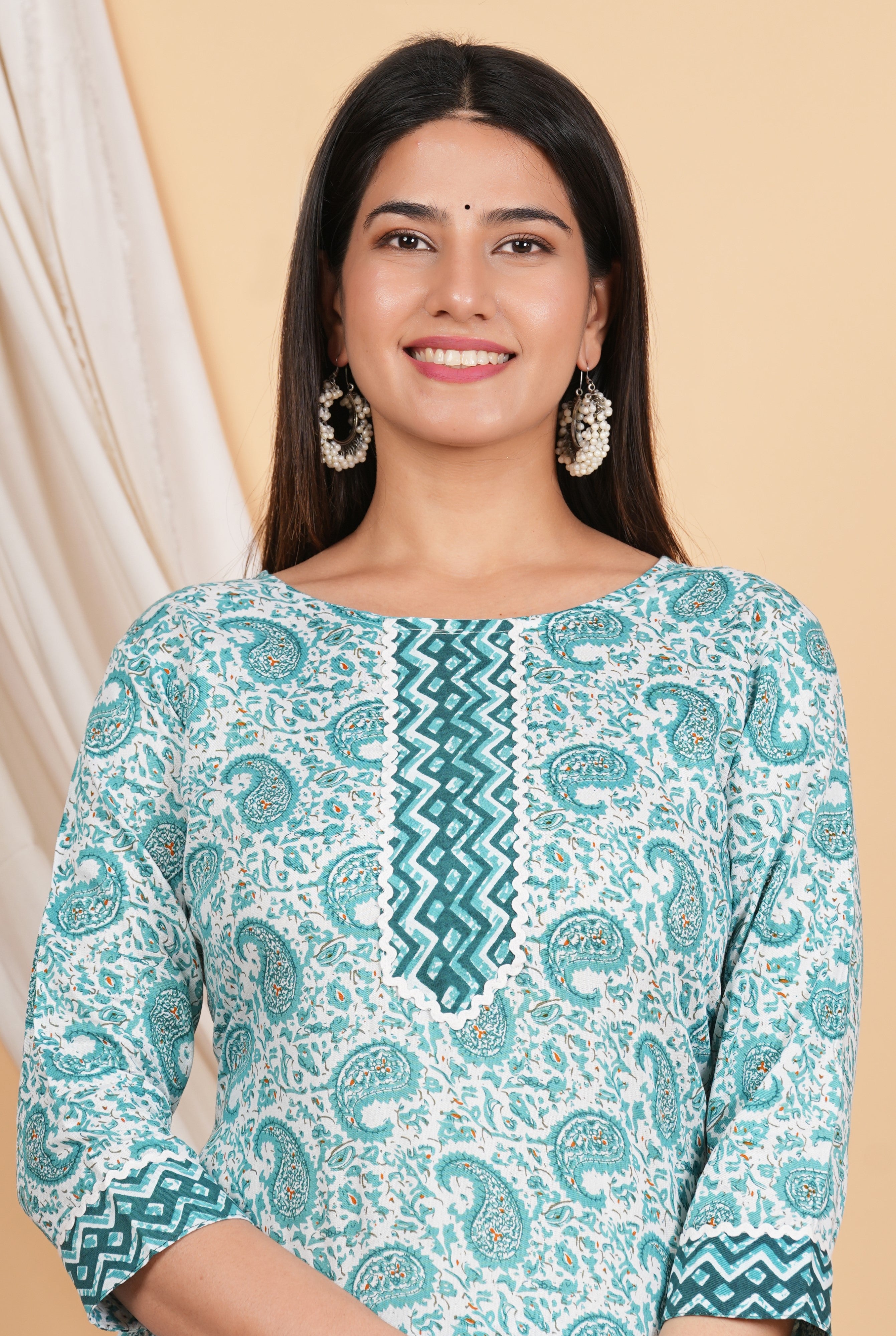 House of RP Women Green Rayon Ethnic Print Kurta & Pant Set - Distacart