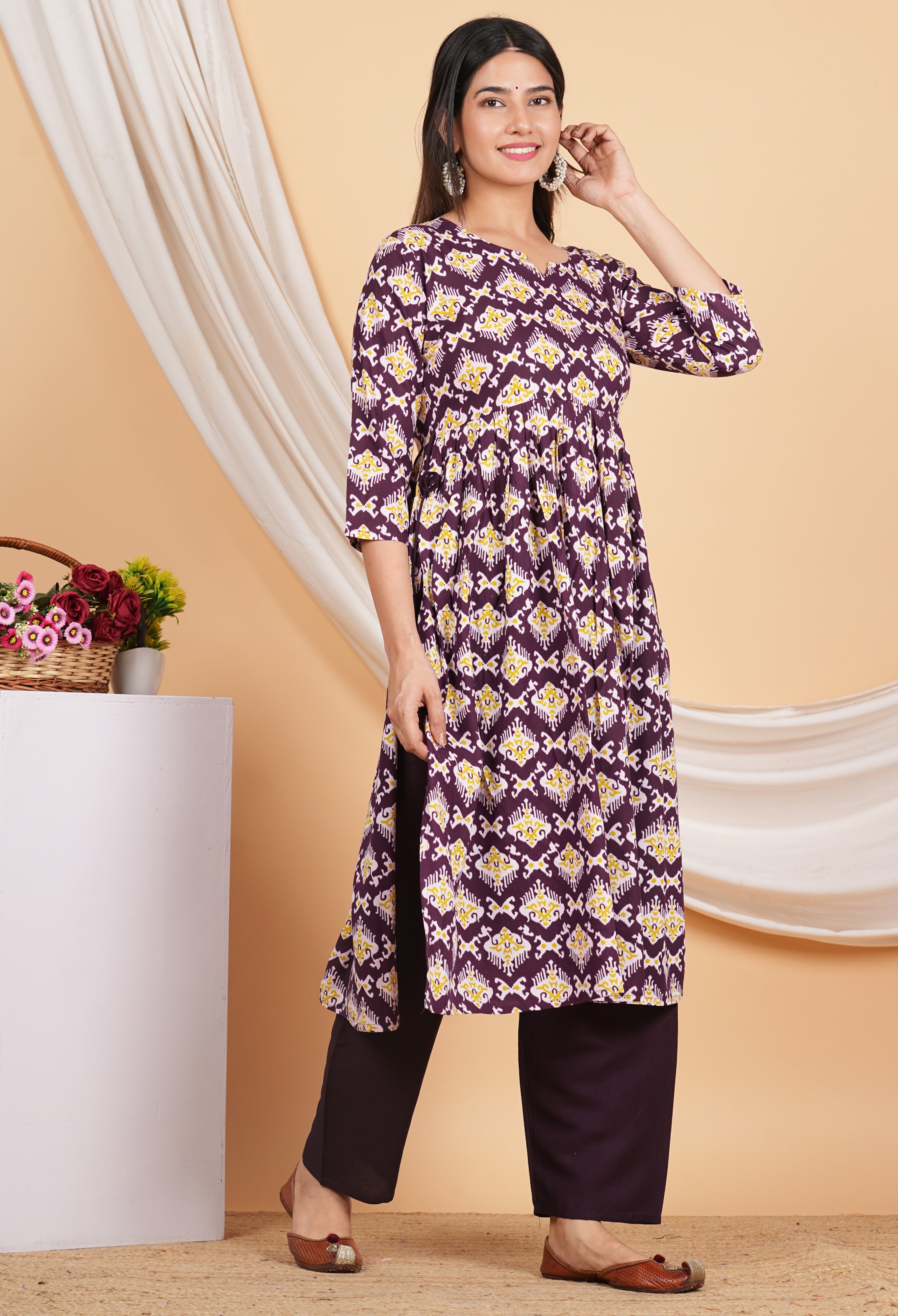 House of RP Women Blue& Multi Rayon Digital Print Kurta & Pant Set - Distacart