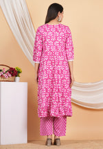 Thumbnail for House of RP Women Rayon Cotton Floral Print Kurta ,Pant & Dupatta Set - Distacart