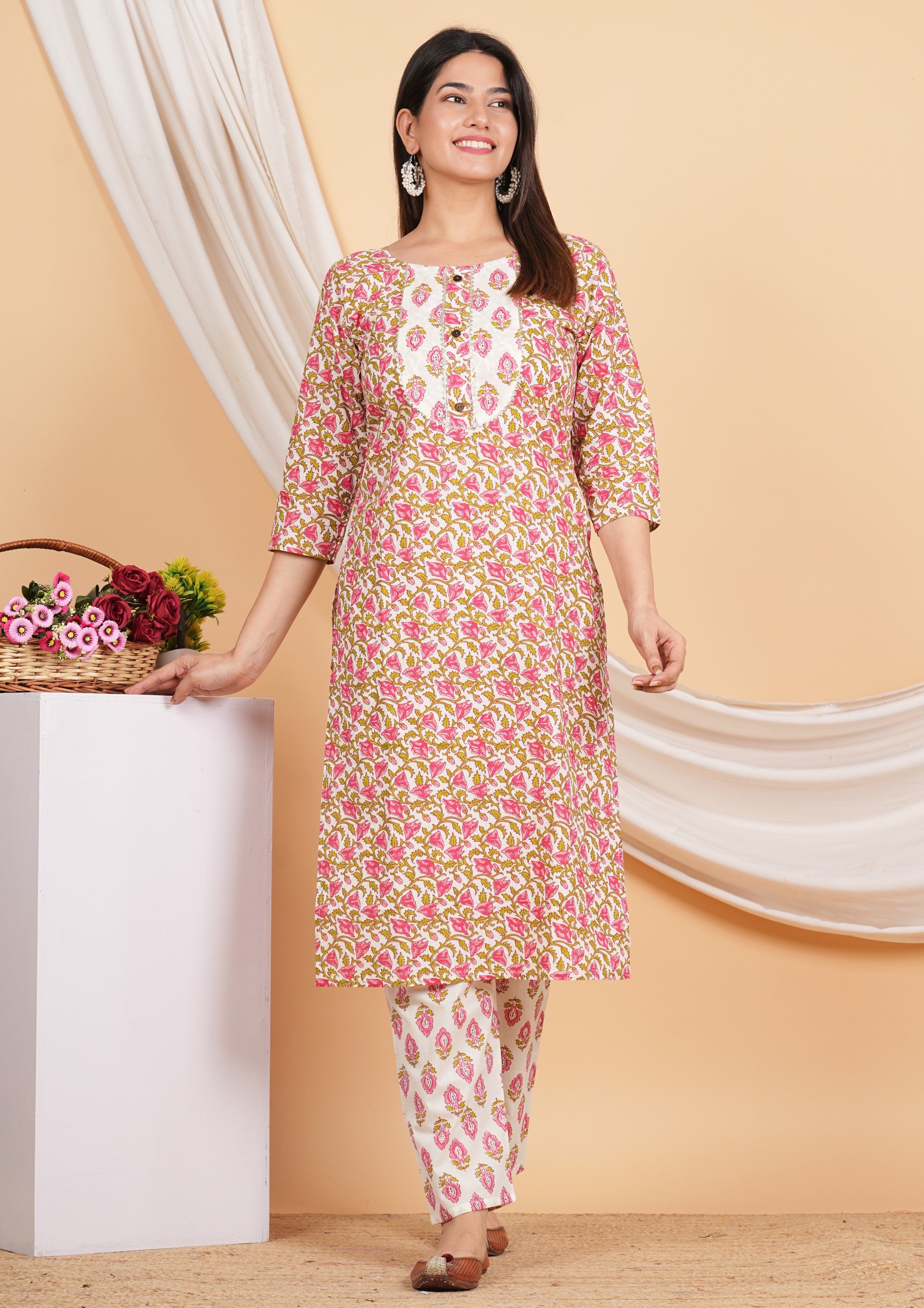 House of RP Women Rayon Floral Print Kurta & Pant Set - Distacart