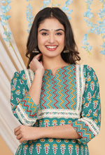 Thumbnail for House of RP Women Teal Cotton Kurta & Pant Set - Distacart
