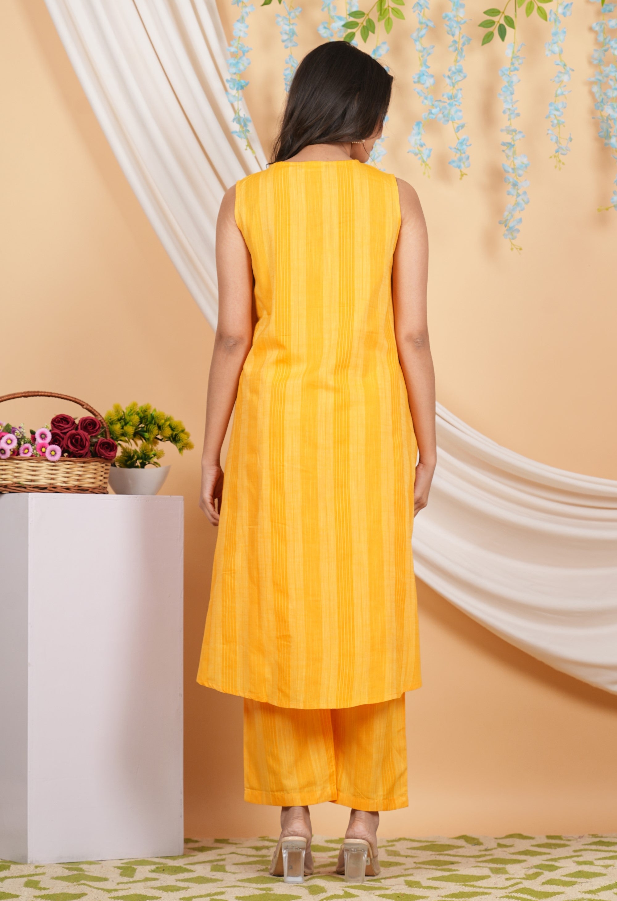 House of RP Women Orange Cotton Kurta & Pant Set - Distacart