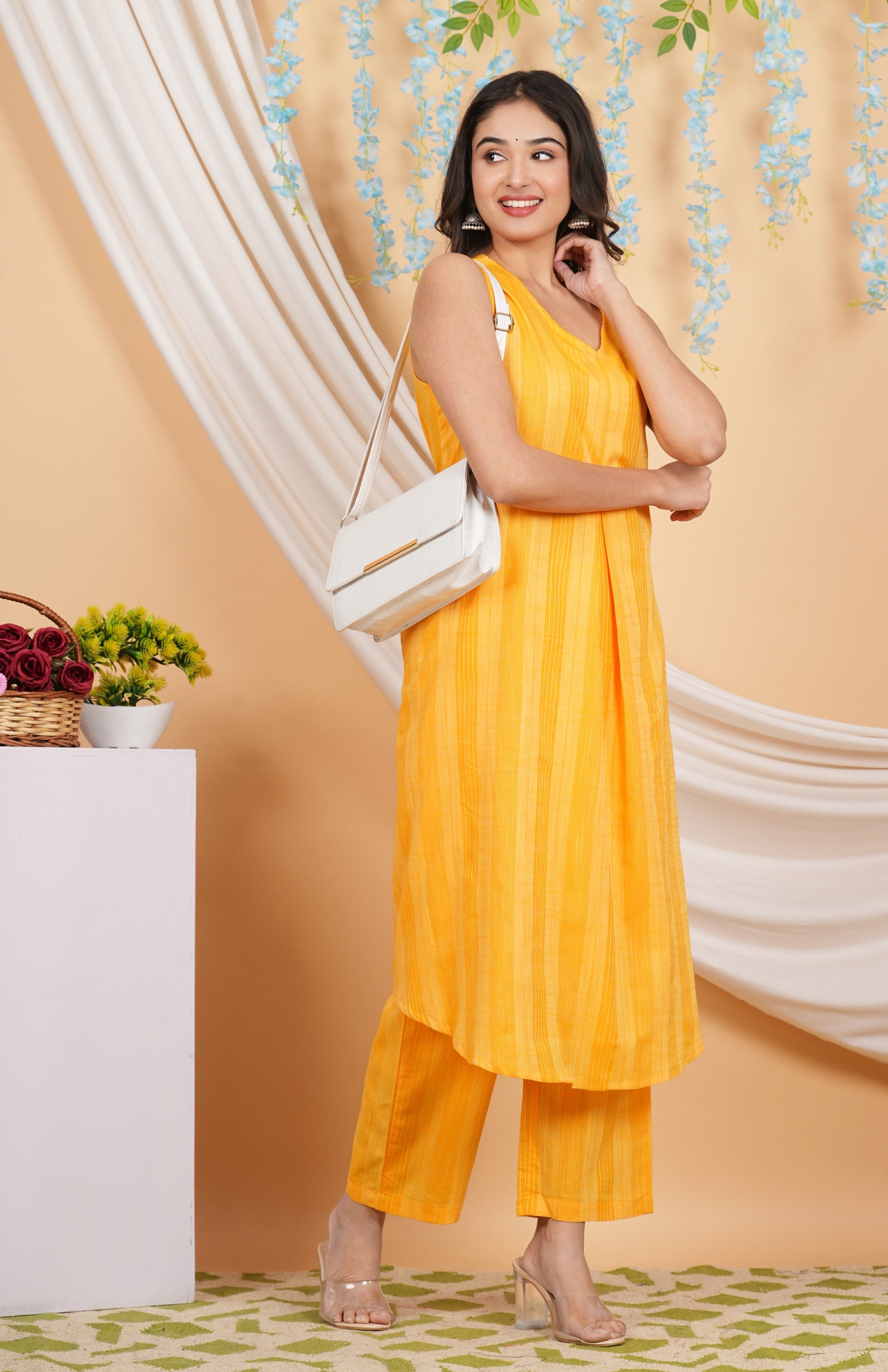 House of RP Women Orange Cotton Kurta & Pant Set - Distacart