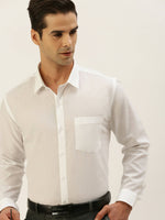 Thumbnail for Ramraj Cotton Mens Full Sleeve White Shirt Plus Size - Minister Cotton - Distacart
