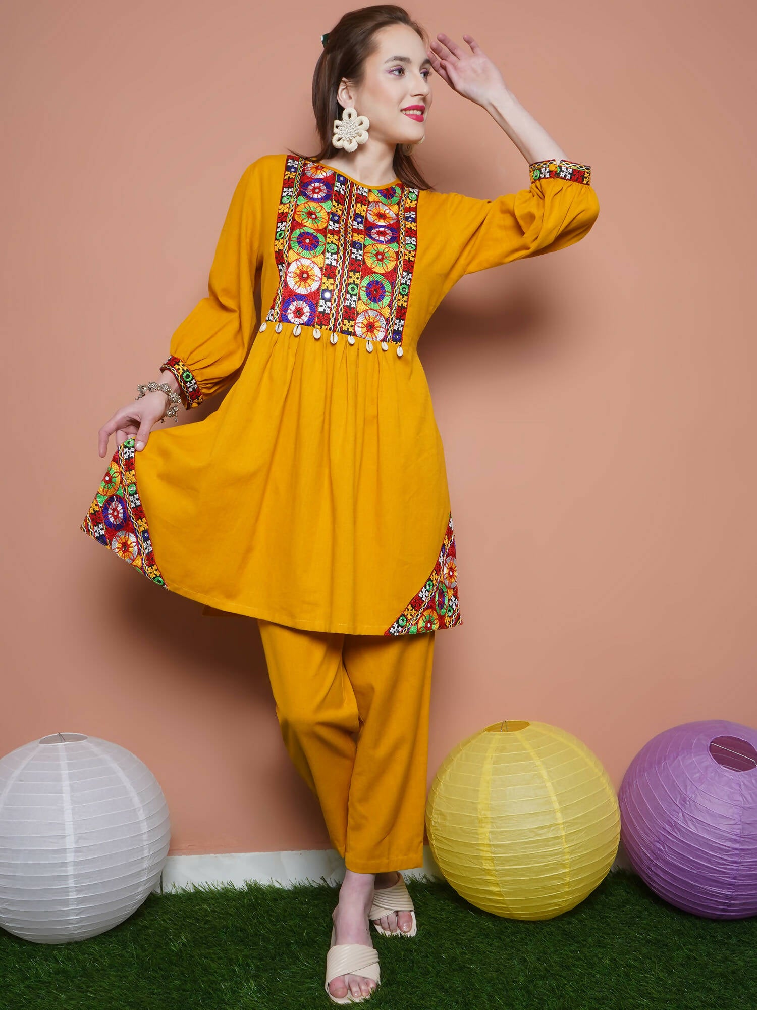 Women Republic Mustard Cotton Kurta Set - Distacart