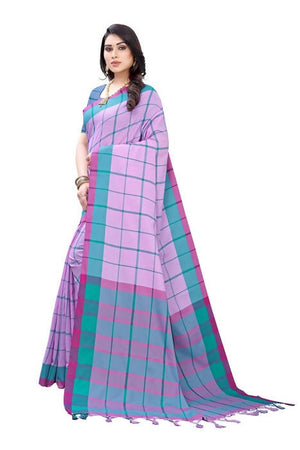 Vamika Lavendar Cotton Silk Weaving Sarees