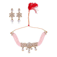 Thumbnail for Tehzeeb Creations Latest Design Pink Colour Necklace And Earrings