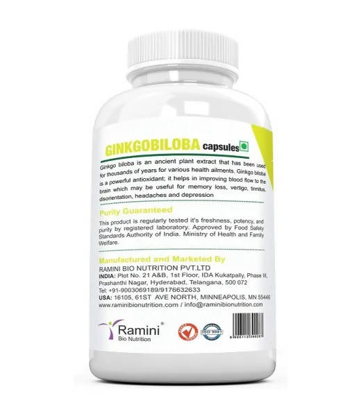 Ramini Bio Nutrition Ginkgo Biloba 500mg Veg Capsules - Distacart