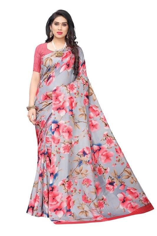 Vamika Grey Linen Satin Border Saree (SONAKSHI 12 PEACH)