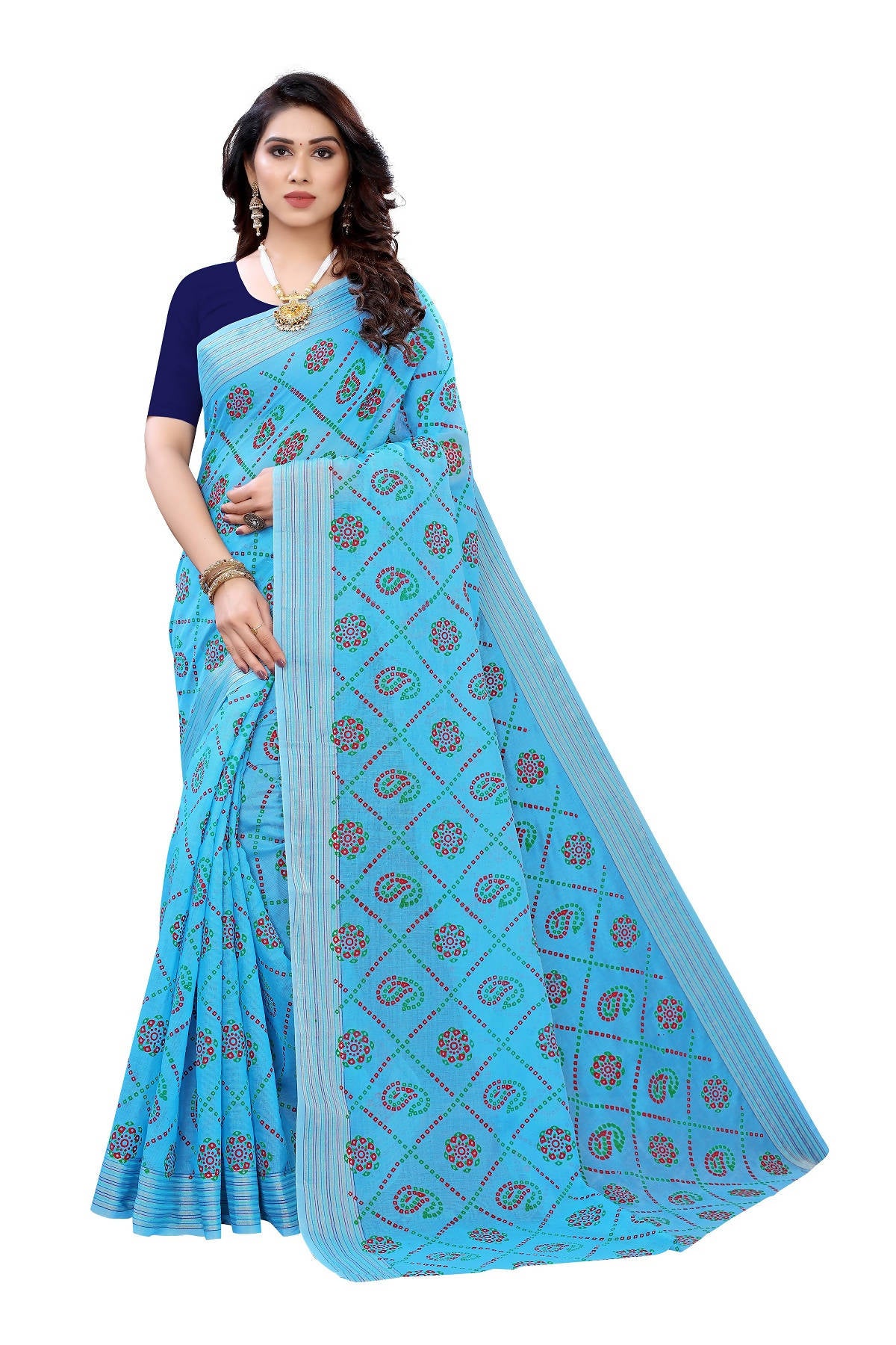 Vamika Sky Blue Linen Jari Border Saree (CHARVI SKY BLUE) - Distacart