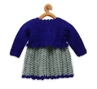 Thumbnail for ChutPut Hand knitted Crochet Princess Wool Dress - Blue - Distacart