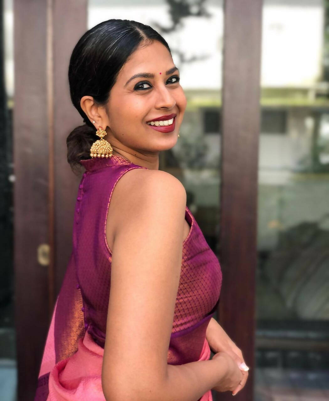 DEIANA'S Beautiful Golden Jari with New Design Soft Lichi Silk Saree - Pink - Distacart