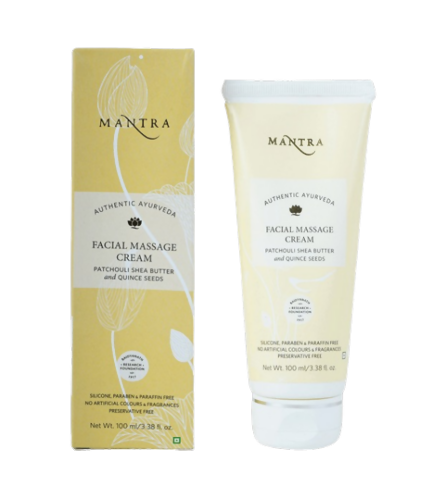 Mantra Herbal Facial Massage Cream Patchouli Shea Butter and Quince Seeds - Distacart