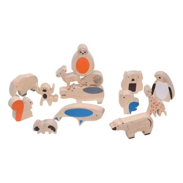 Matoyi Wooden Balancing Animals - 14 Pcs Set - Distacart