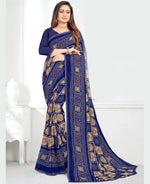 Thumbnail for Blue Georgette Bandhani Printed Saree With Unstitched Blouse Piece - Jyoti - Distacart