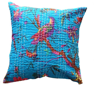The Decor Nook Turquoise Base With Birds Print Cushion Cover - Distacart